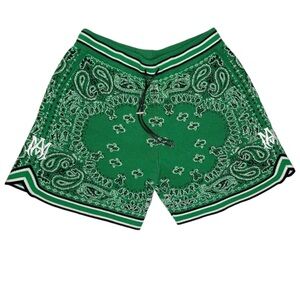 Amiri Tennis Green Bandana Basketball Short Size XXL